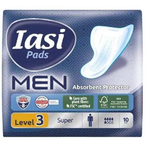 Iasi Men Pad Medium level 2 Урологични подложки за мъже - 10 бр от До 8 часа защита от неприятна миризма - 5.40